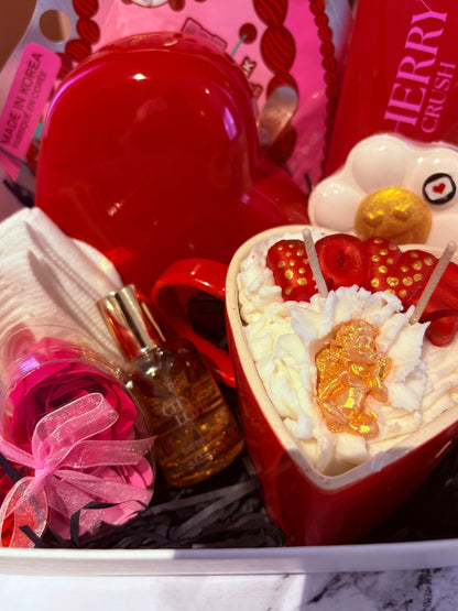 Valentines Pamper Box with Candle and Self Care Products