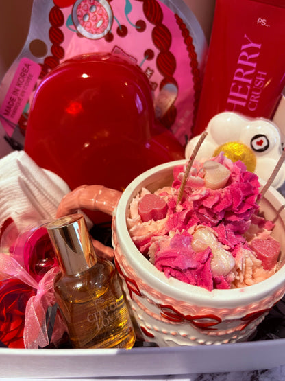 Valentines Pamper Box with Candle and Self Care Products