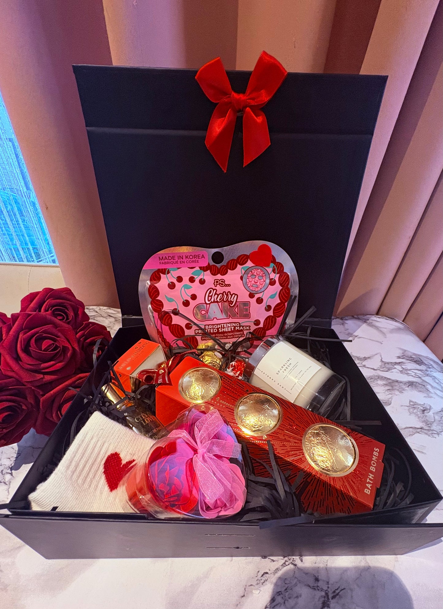 Valentine’s Spa Treat Box with Bath Bomb Trio