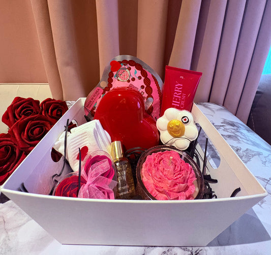 Valentines Pamper Box with Candle and Self Care Products