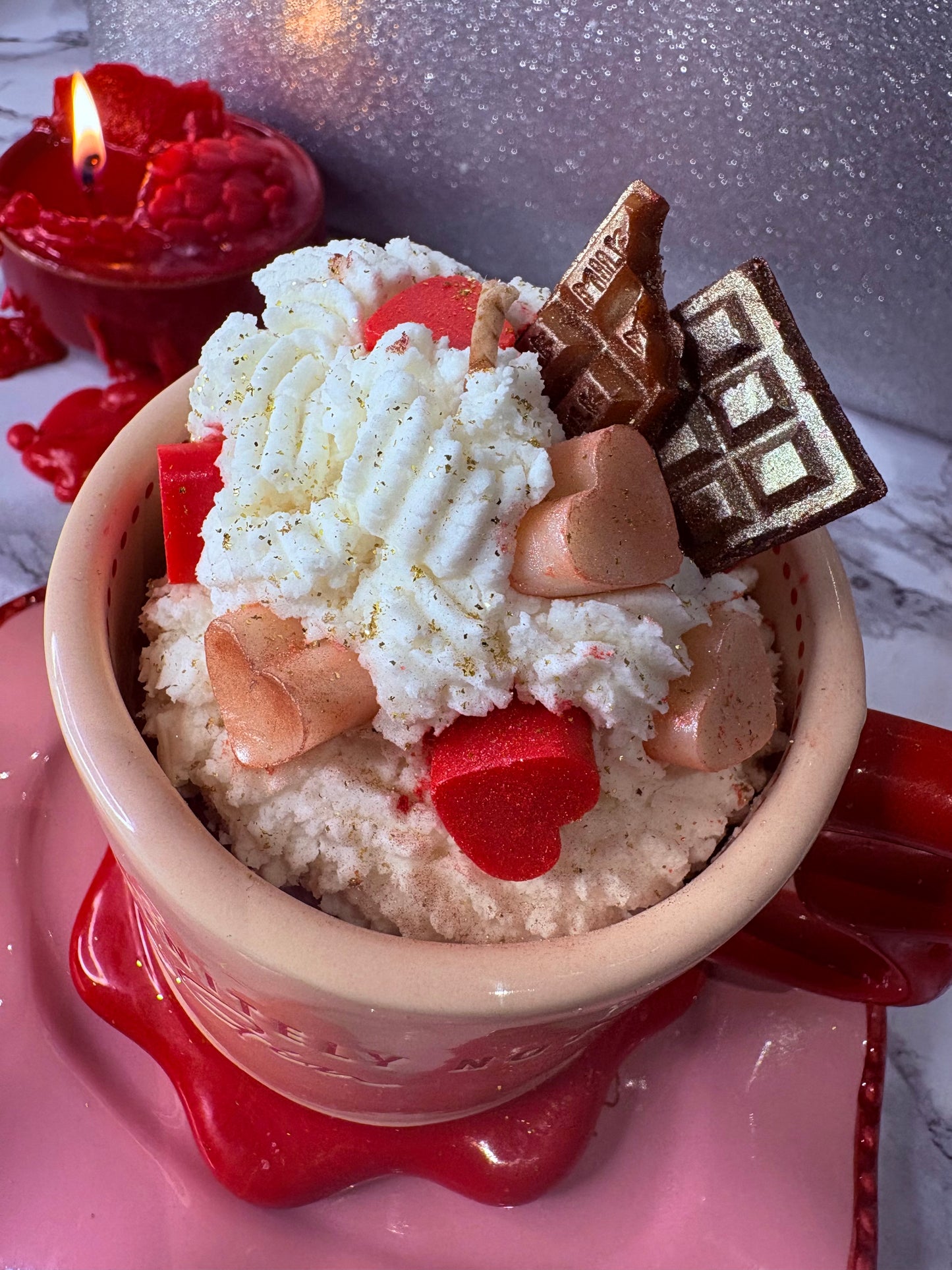 Hot Chocolate with Whipped Cream and Marshmallows Hand poured scented Candle