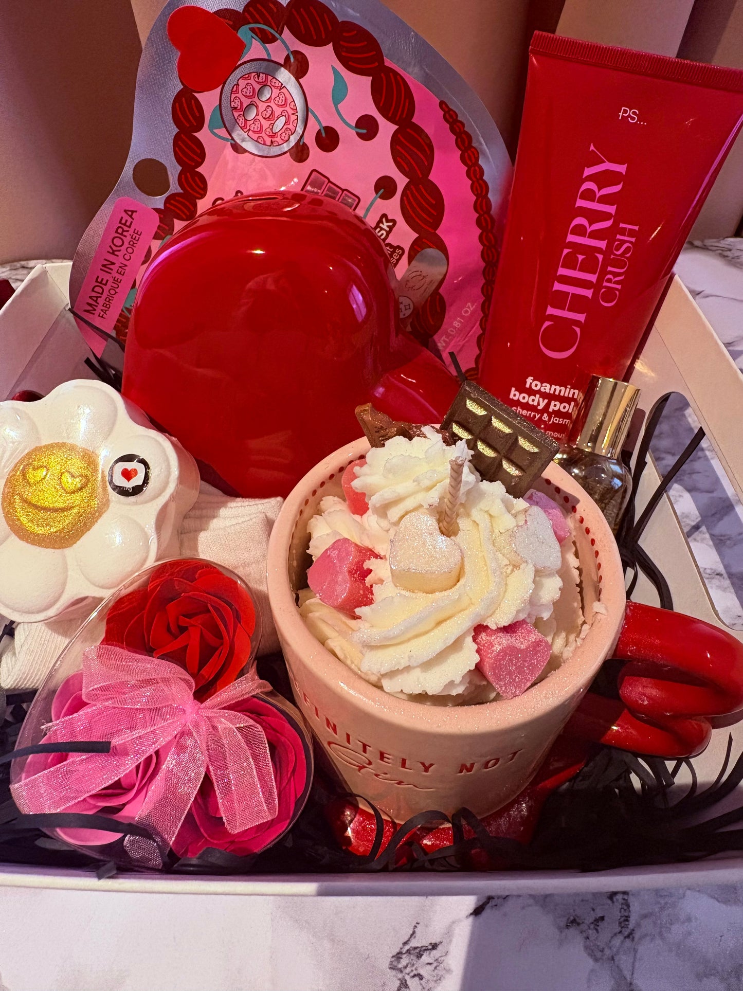 Valentines Pamper Box with Candle and Self Care Products