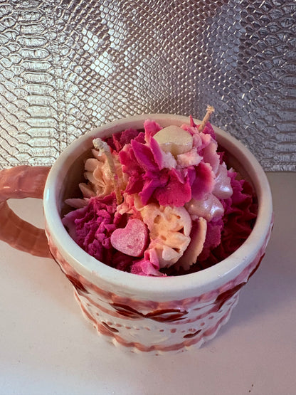 Love Cake Scented Candle, Whipped Cream Candle, Cake inspired Candle, Valentine’s Gift