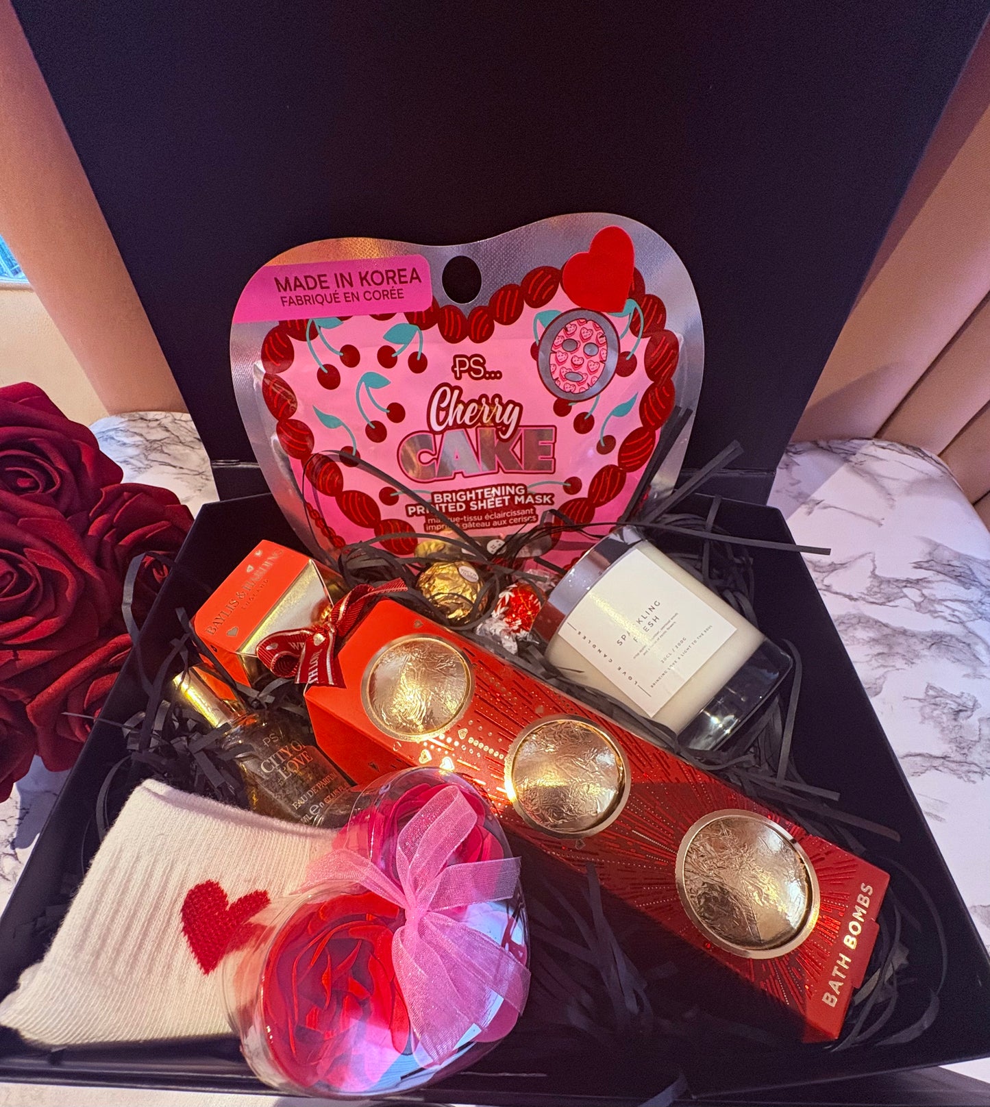 Valentine’s Spa Treat Box with Bath Bomb Trio