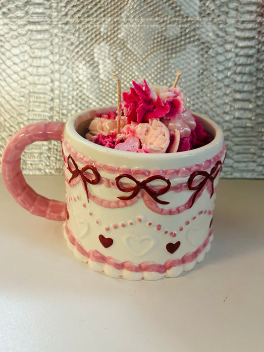 Love Cake Scented Candle, Whipped Cream Candle, Cake inspired Candle, Valentine’s Gift