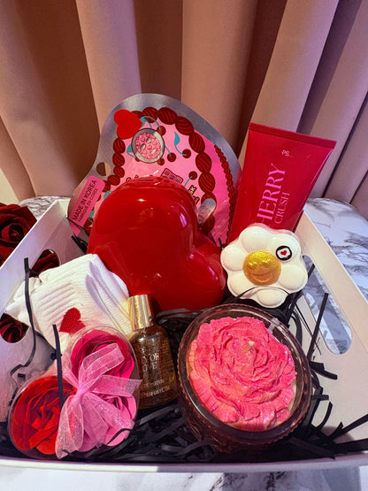 Valentines Pamper Box with Candle and Self Care Products