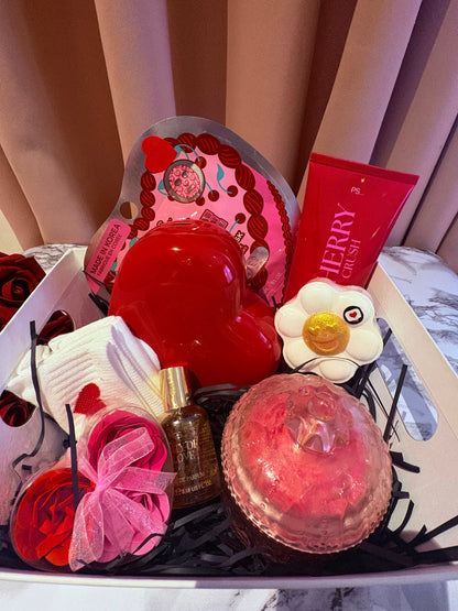 Valentines Pamper Box with Candle and Self Care Products