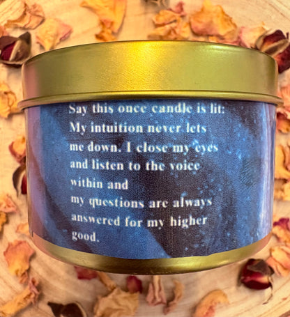 Intuition Crystal Candle – Lapis Lazuli & Amethyst | Hand-Poured Soy Wax